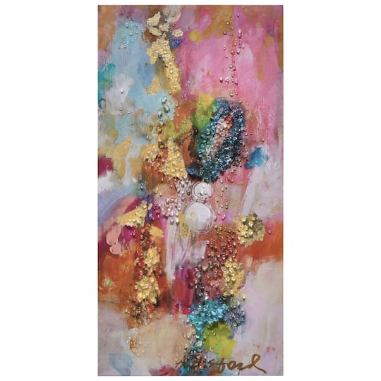 Empire Art Direct Arte De Crystallus 48" x 24" Colorful Symphony II Crystal Epoxy Wrapped Abstract Acrylic Shards Canvas Wall Art